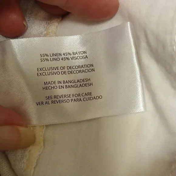 GAP Women's Striped Shorts Cream, Red, Blue And Yellow. Size S. NWT Linen Blend - Picture 11 of 11